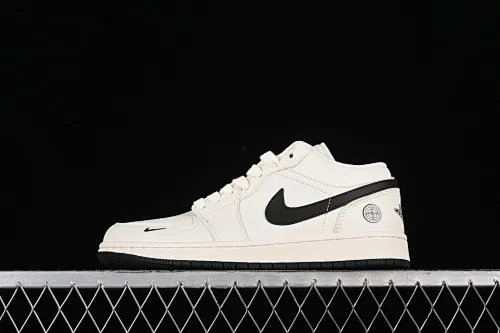 All categories Air Jordan Jordan series basketball shoes Air Jordan 1 Low High-end customized low-top sneakers Air Jordan 1 Low AJ1 Joe 1 Stone Island joint-off-white jet black High-end customized retro low-top basketball shoes LJ6688-003